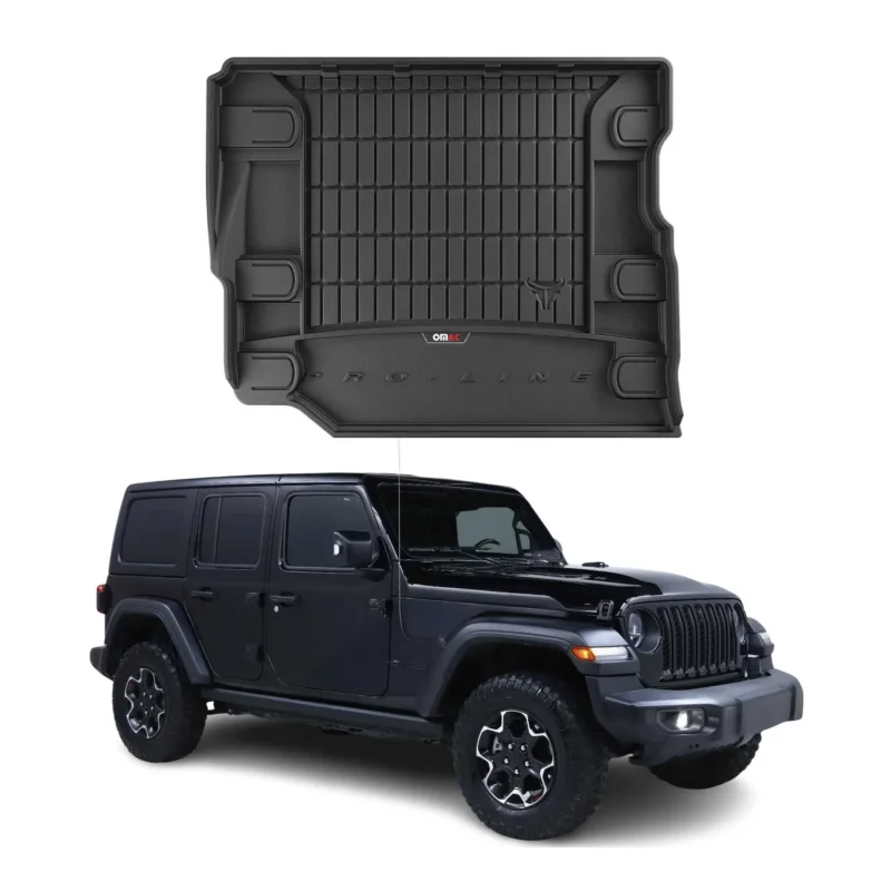 OMAC Gummi Kofferraumwanne für Jeep Wrangler Unlimited JL 2018-2026 TPE Schwarz