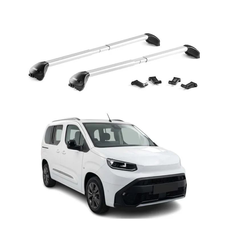 Dachträger für Toyota Proace City Verso 2023-2026 Facelift Alu Silber 2 tlg ABE