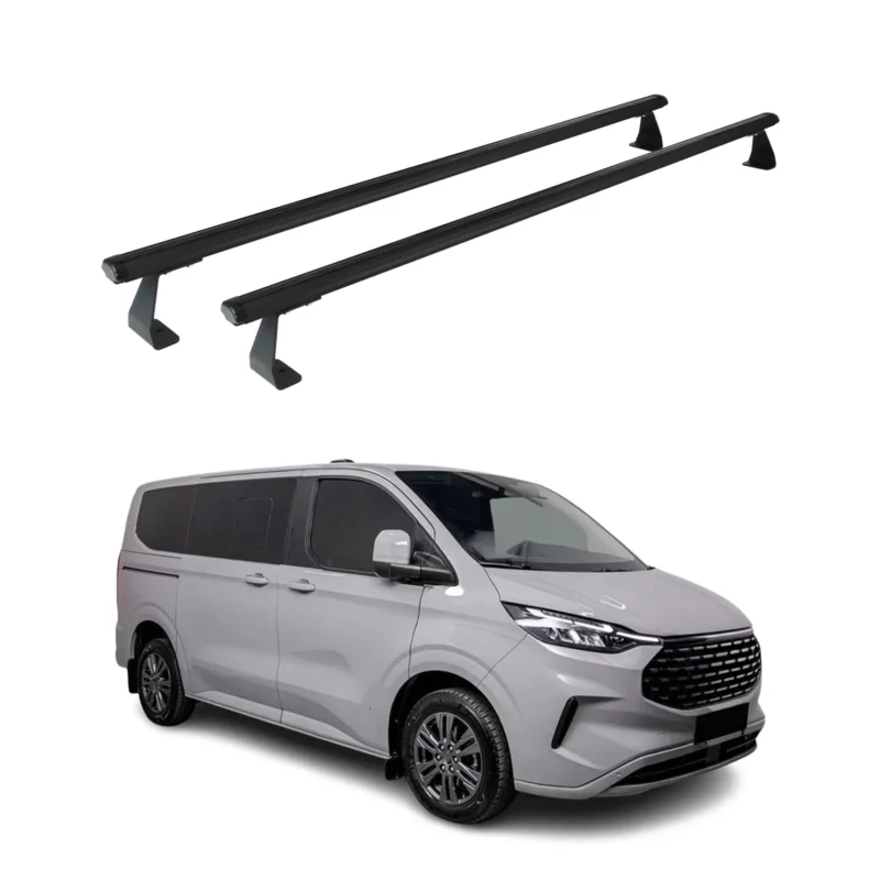 Dachträger für Ford Transit Custom / Tourneo Custom 2023-2026 75kg Schwarz 2tlg