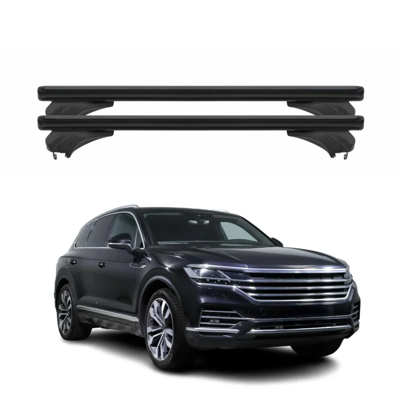 Menabo Dachträger Grundtäger für VW Touareg III 2018-2024 Pre-FL Alu Schwarz 2x