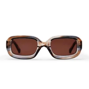 CHPO Havana Sonnenbrille mit Fassung in Cigar Smoke, braunen Gläsern und UV400-Schutz aus recyceltem Kunststoff frontal.