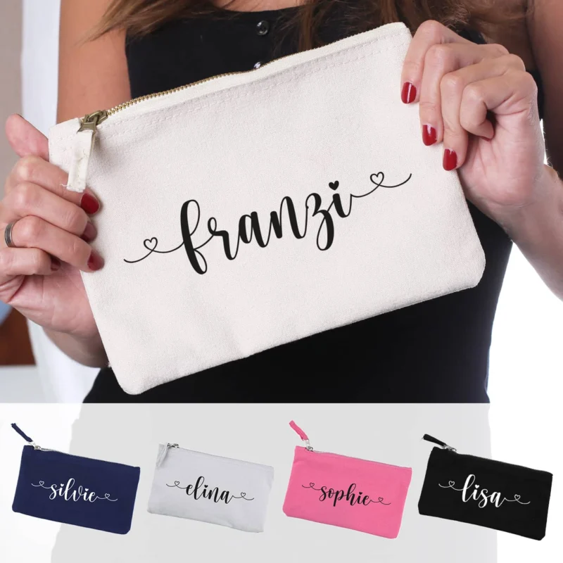Beautycase in 5 Farben mit Namensaufdruck