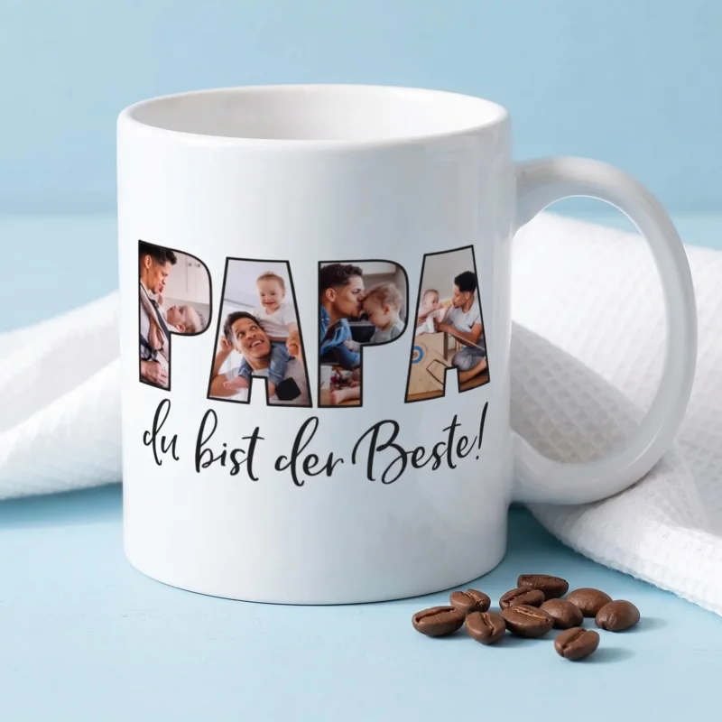 Bedruckte Fototasse für den besten Papa