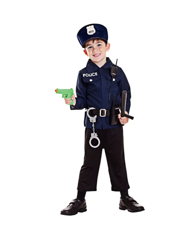 7-tlg. Polizei Kleinkinderkostüm 96-160 cm