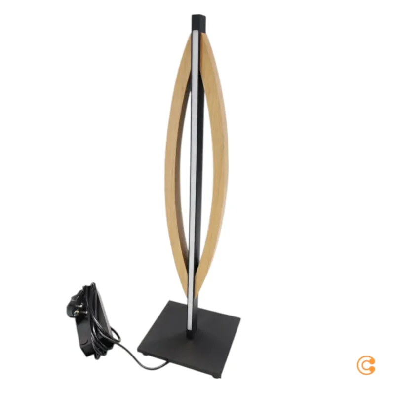 B-Ware Quitani Tischleuchte Tischlampe Led Kiera Eiche Schwarz Aluminium Wohnzimmer - 4251911769159
