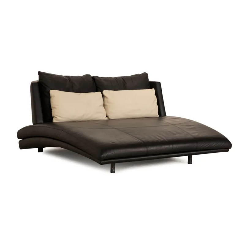 Rolf Benz 2800 Leder Liege Schwarz Doppelliege