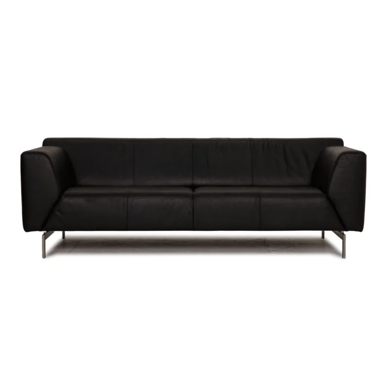 Rolf Benz 318 Linea Leder Viersitzer Schwarz Sofa Couch