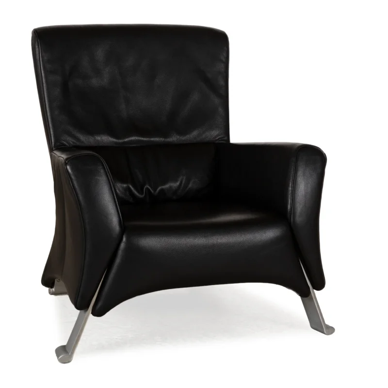 Rolf Benz 322 Leder Sessel Schwarz