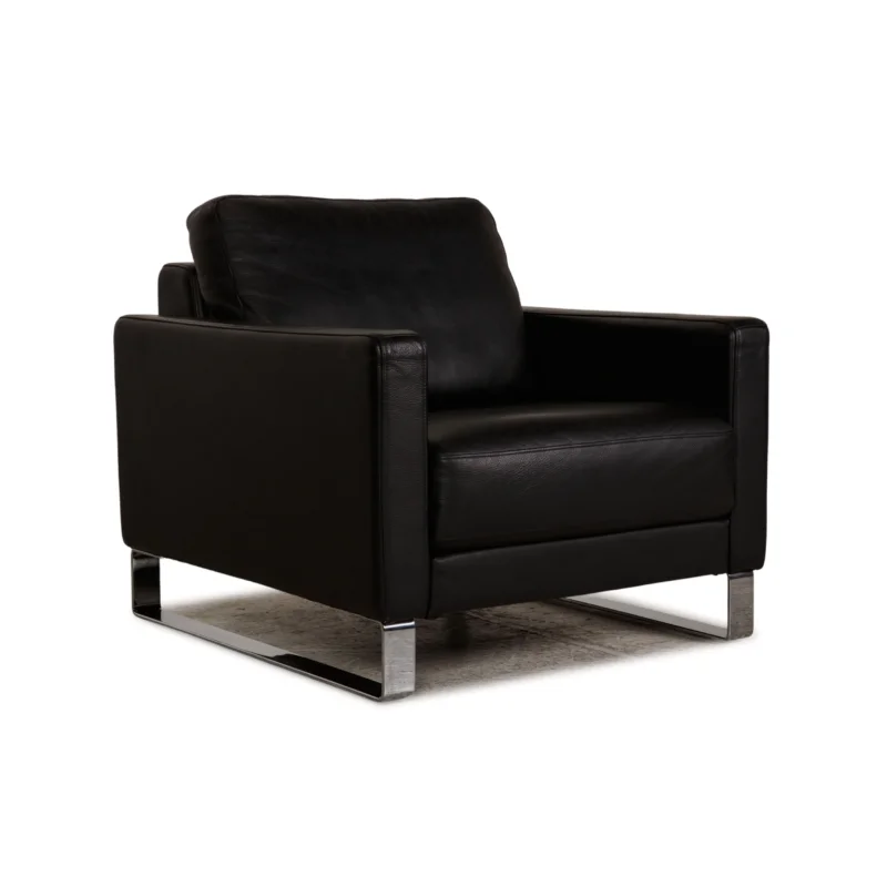 Rolf Benz Ego Leder Sessel Schwarz