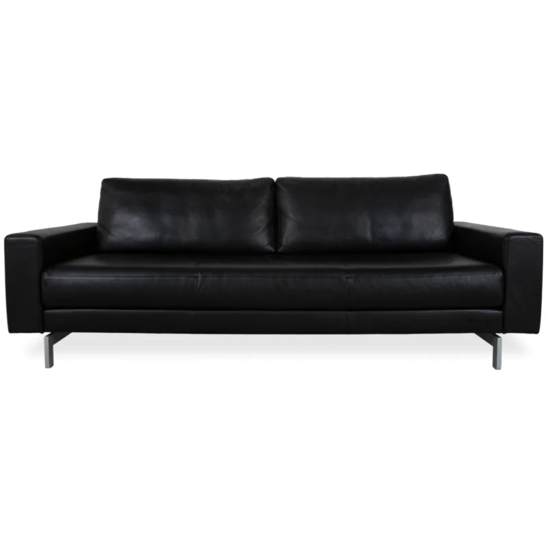 Rolf Benz Vida Leder Dreisitzer Schwarz Sofa Couch