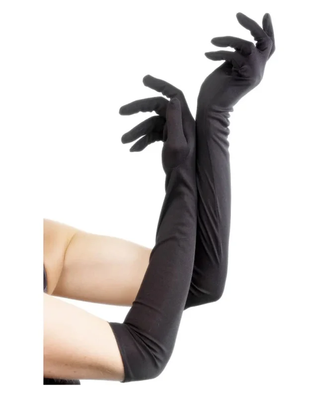 Ellenbogenlange Schwarze Handschuhe