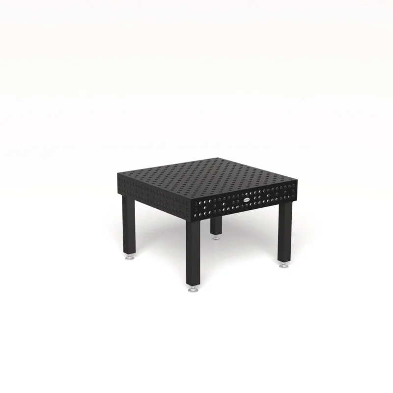 Produktansicht von Siegmund Schweißtisch 1200 x 1200 x 200 mm Professional Extreme 8.7 System 28 Plasmanitriert, Diagonalraster höhenverstellbar 550-750 mm mit Lenkrolle und Feststellbremse