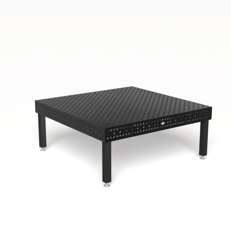 Produktansicht von Siegmund Schweißtisch 2000 x 2000 x 200 mm Professional Extreme 8.7 System 28 Plasmanitriert, Diagonalraster Höhe 650 mm mit Lenkrolle und Feststellbremse