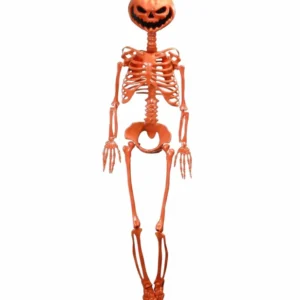Summerween-Skelett mit KÃ¼rbis-Kopf Orange 1 m lang