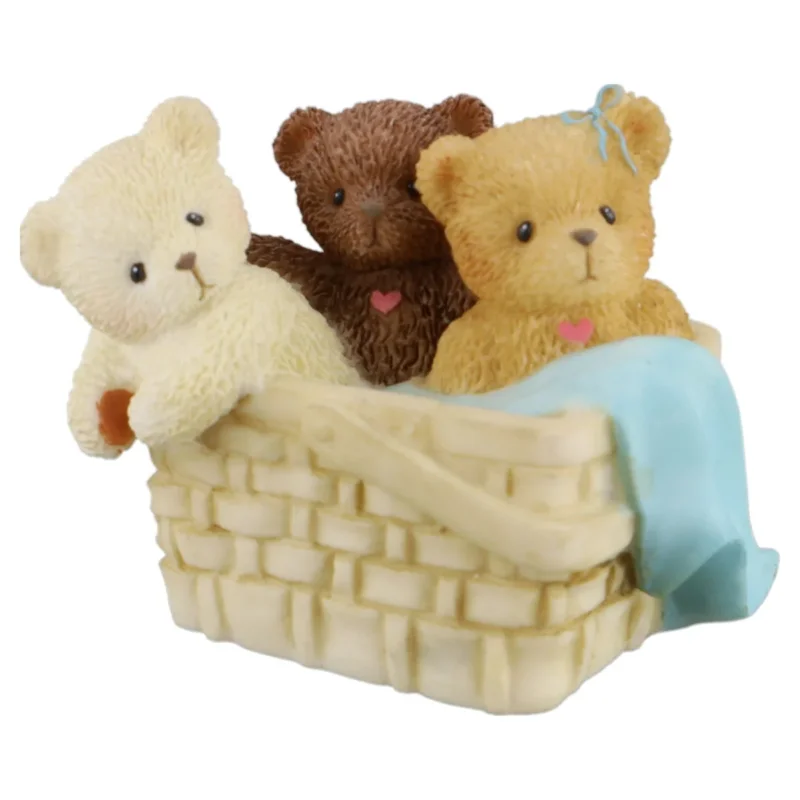 Teddy 104857 Tiny Treasured Teddies 3 Bears/Basket Figurine Enesco Cherished Teddies mit OVP