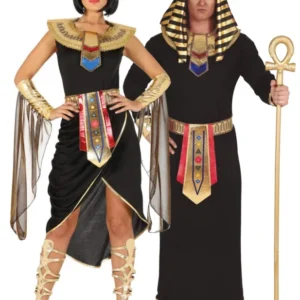 Ägyptisches-Partnerkostüm für Damen und Herren Fasching schwarz-gold
