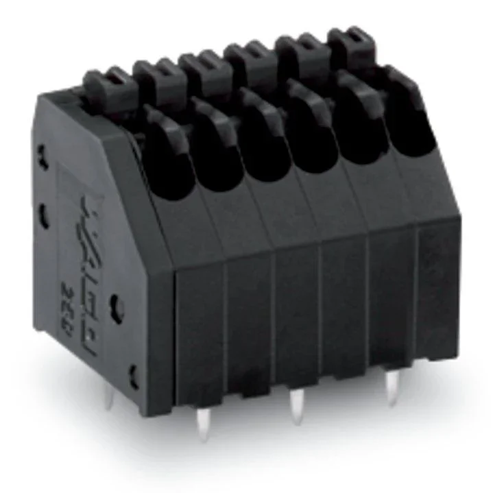 WAGO - Leiterplattenklemme THR-Leiterplattenklemme 250-404/353-604 Drücker,0,5mm²,sw − 100 Stück