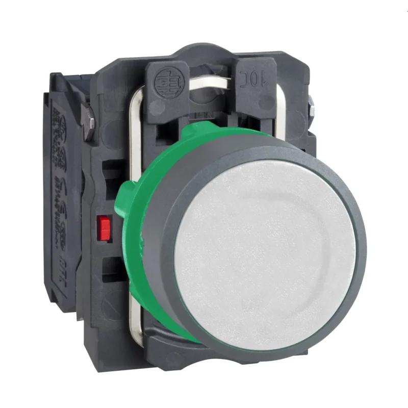 Schneider Electric - Drucktaster, Komplettgerät Drucktaster komplett XB5AA15C0 ws, 22mm, 1S+1Ö,grau