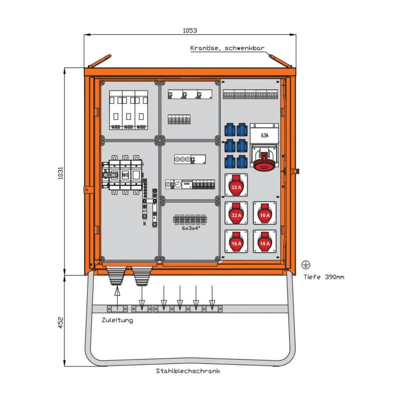 Walther Werke - Baustromverteiler Beleuchtungsverteiler WV0273BER1 111kVA
