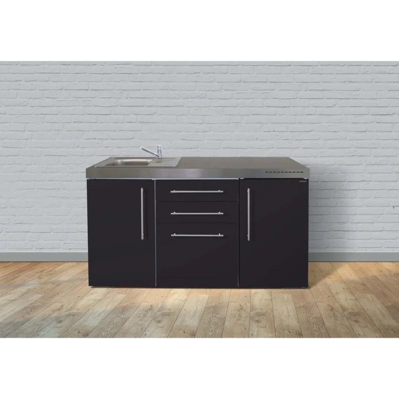 Stengel - Mini-Küche Miniküche Premiumline MPGSSM160KSGSIKFliBr Schwarz matt