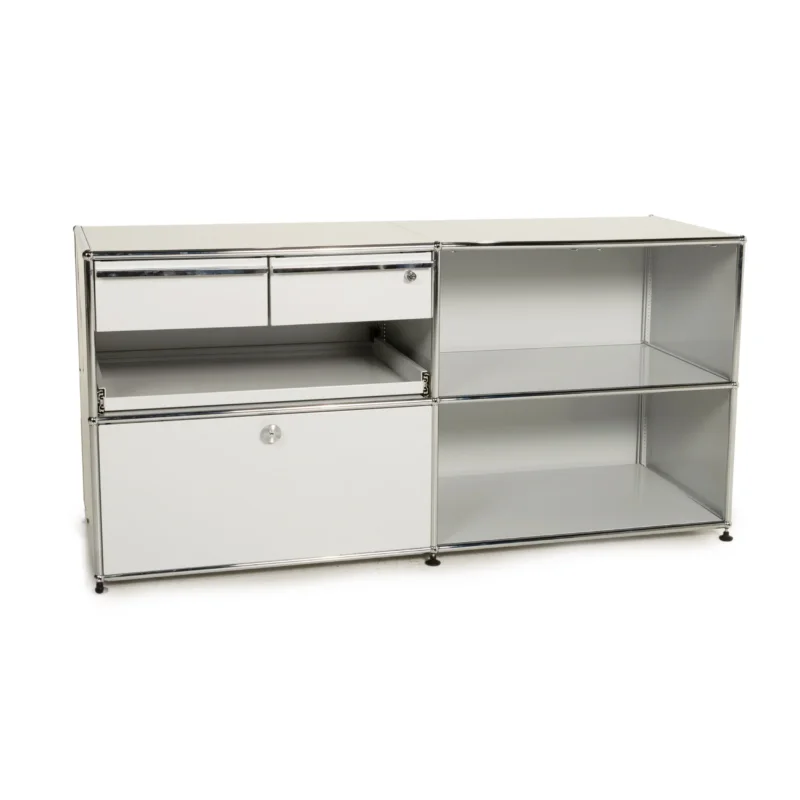 USM Haller Metall Sideboard Grau Lichtgrau 2x2 inkl. Schubladen Regal Büromöbel