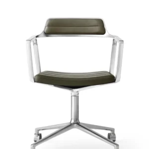 VIPP452 Swivel Chair m/Rollen, bosco Grün Leder von Vipp