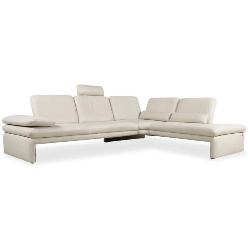 Willi Schillig Leder Ecksofa Creme Beige Sofa Couch manuelle Funktion