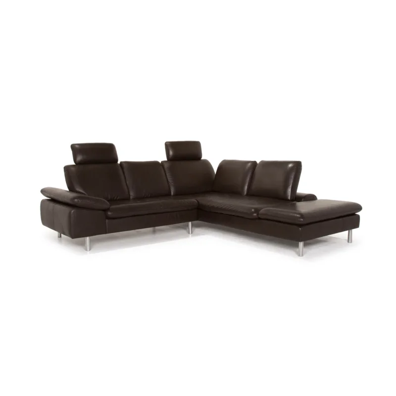 Willi Schillig Loop Leder Sofa Dunkelbraun Ecksofa #15147