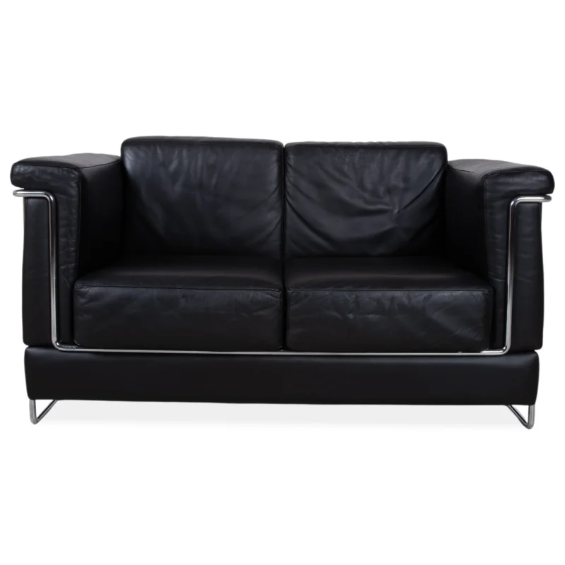 Züco Carat Leder Zweisitzer Schwarz Sofa Couch